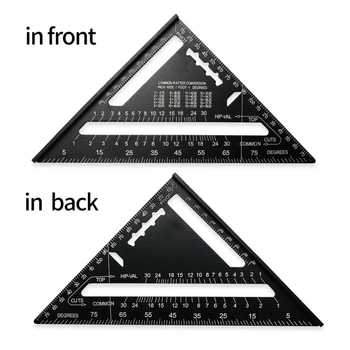 Αλουμινένιος τρίγωνος χάρακας για ξυλουργική, γωνία 90°, κράμα αλουμινίου