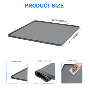 Σετ σιλικόоновων ματ για το κάτω μέρος του ψυγείου, την πάνω επιφάνεια του πλυντηρίου και αποθήκευση μπάνιου (Υλικό: Σιλικόνη; Στυλ: Απλό και μοντέρνο; Αποθήκευση: Μπάνιο)