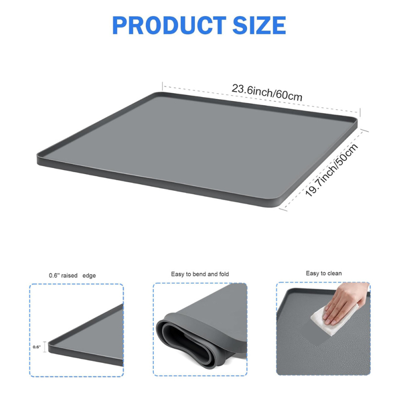 Силиконов комплект подложки за дъното на хладилника, горния панел на пералнята и баня за съхранение (Материал: силикон; Стил: прост и модерен; Съхранение: Баня; Категория: друго организиращо и прахозащита)