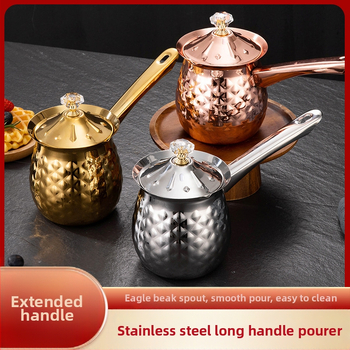 Κύπελλο latte art από ανοξείδωτο ατσάλι με μακριά λαβή και μυτερό στόμιο, πολυτελής στυλ, 220 g, δυνατότητα προσαρμογής