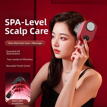 Električni masažni češalj s eteričnim uljem za zdrav skalp i njegu kose — Model 001; Funkcija: Masaža; Namijenjeno odraslima; Broj artikla: 002; Izdanje: 2025