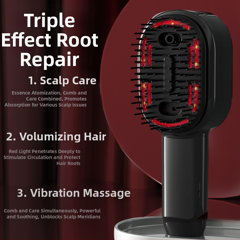 Електрическа масажна гребенка с мъгла от етерично масло за здрав скалп и грижа за косата — Модел 001; Лансиране: 2025; Скорост: 1; Артикул: 002