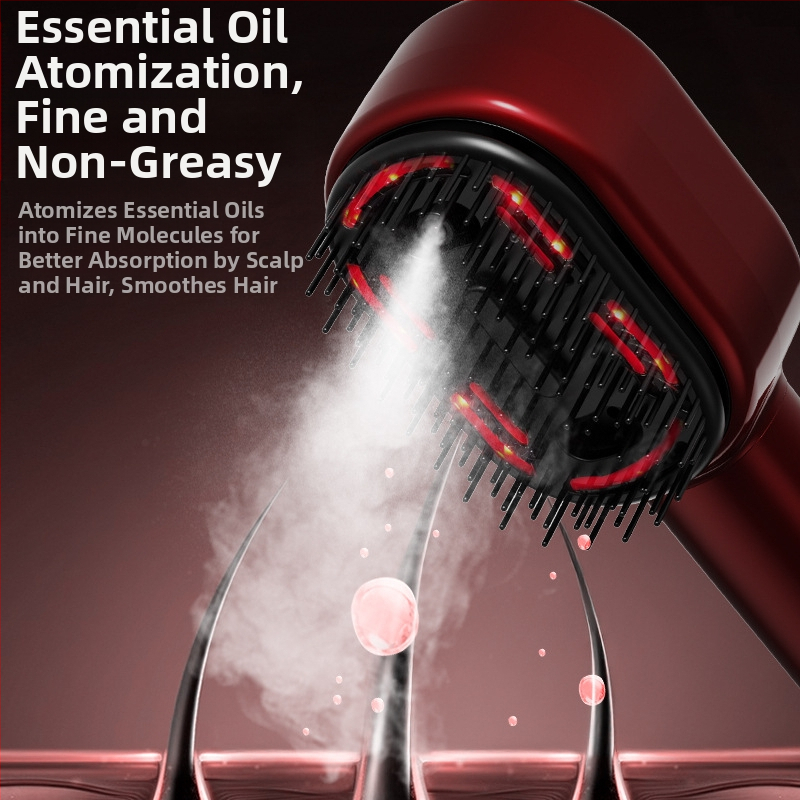 Електрическа масажна гребенка с мъгла от етерично масло за здрав скалп и грижа за косата — Модел 001; Лансиране: 2025; Скорост: 1; Артикул: 002