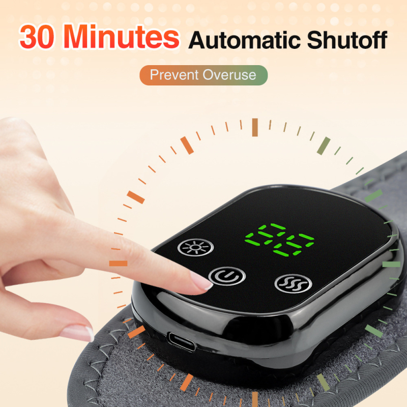 Masaj pentru gât cu încălzire electrică – 5 niveluri de temperatură, 3 moduri de vibrație, temporizator de 30 de minute, baterie încorporată de 1800 mAh