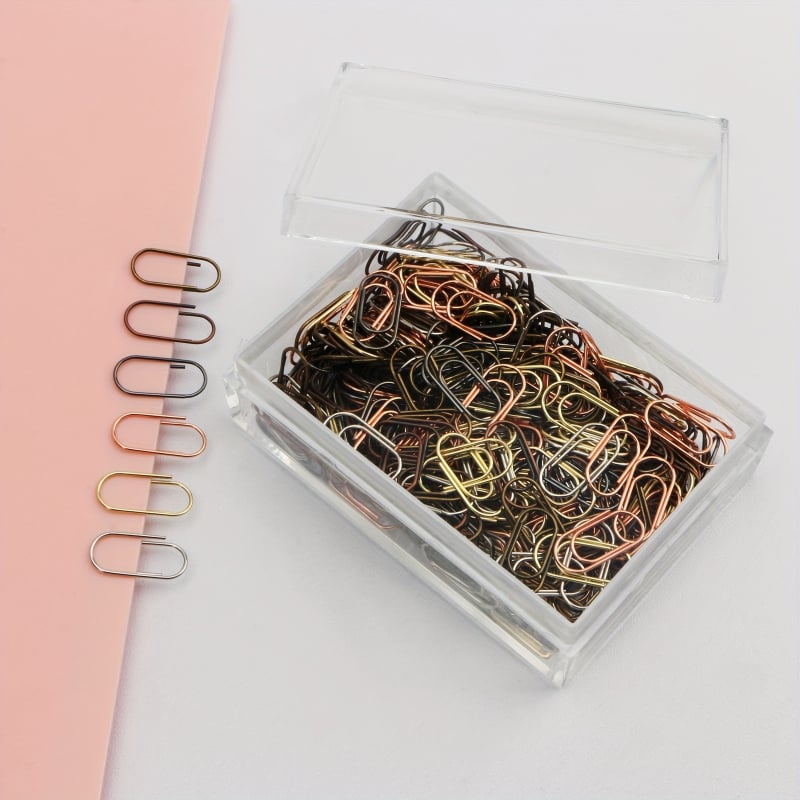 CNJH clipsuri metalice pentru hârtie, formă creativă, ambalate în cutie, model 001