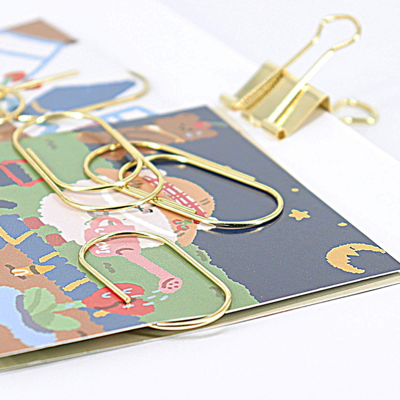 CNJH clipsuri metalice pentru hârtie, formă creativă, ambalate în cutie, model 001