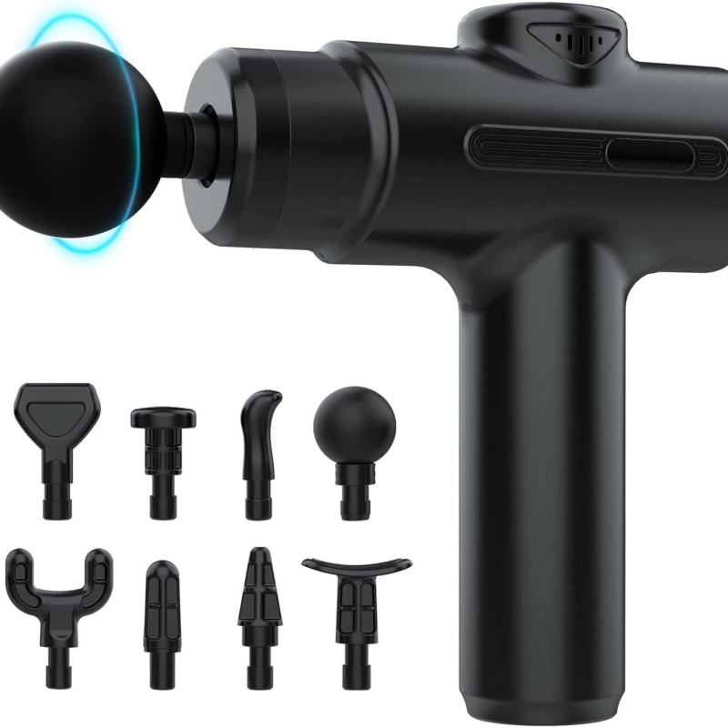 Mini fascia masszírozó készülék, 4 fej, 25W, 1800–3200 rpm, kefés motor, beépített akkumulátor (1–3 óra)