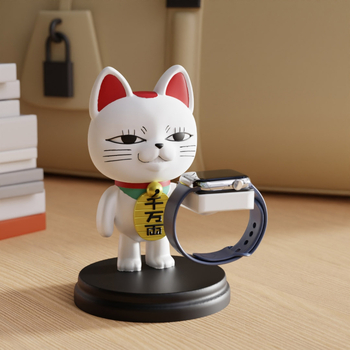 Βάση φόρτισης ρολογιού με γάτα-τυχερή, ρητίνη, συμβατή με Apple Watch και Huawei Watch, κινέζικού στυλ, επιτραπέζιος οργανωτής