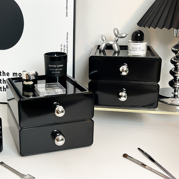 Ακρυλική θήκη καλλυντικών με συρτάρι – οργανωτής γραφείου για καλλυντικά, κατάλληλη για σαλόνι και υπνοδωμάτιο, ύφος ελαφρού πολυτελείας