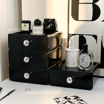 Ακρυλική θήκη καλλυντικών με συρτάρι – οργανωτής γραφείου για καλλυντικά, κατάλληλη για σαλόνι και υπνοδωμάτιο, ύφος ελαφρού πολυτελείας