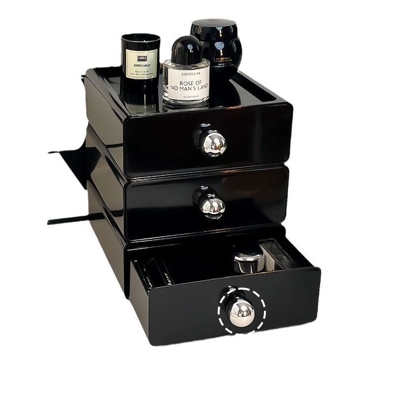 Ακρυλική θήκη καλλυντικών με συρτάρι – οργανωτής γραφείου για καλλυντικά, κατάλληλη για σαλόνι και υπνοδωμάτιο, ύφος ελαφρού πολυτελείας