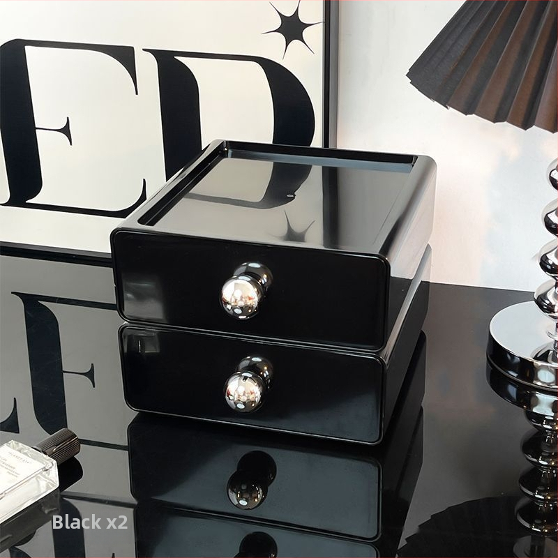 Ακρυλική θήκη καλλυντικών με συρτάρι – οργανωτής γραφείου για καλλυντικά, κατάλληλη για σαλόνι και υπνοδωμάτιο, ύφος ελαφρού πολυτελείας