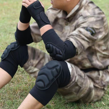 Σετ προστατευτικά γόνατων και αγκών για στρατιωτική εκπαίδευση — τετράδα, EVA αφρός και ελαστικό βαμβακερό νήμα, για ενήλικες