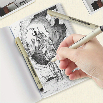 Комплект от 12 водоустойчиви черни писалки с тънък връх (модел jd601099925778614)