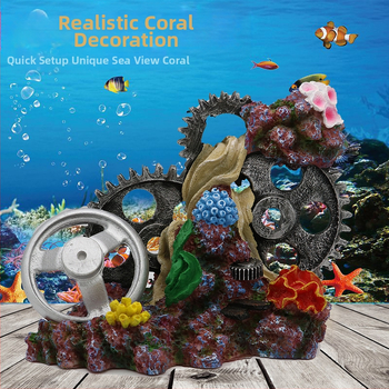 Sculptură decorativă pentru acvariu – rășină ecologică, origine Guangdong, pentru peisaj de acvariu, stil oceanic, brand Linger Pet