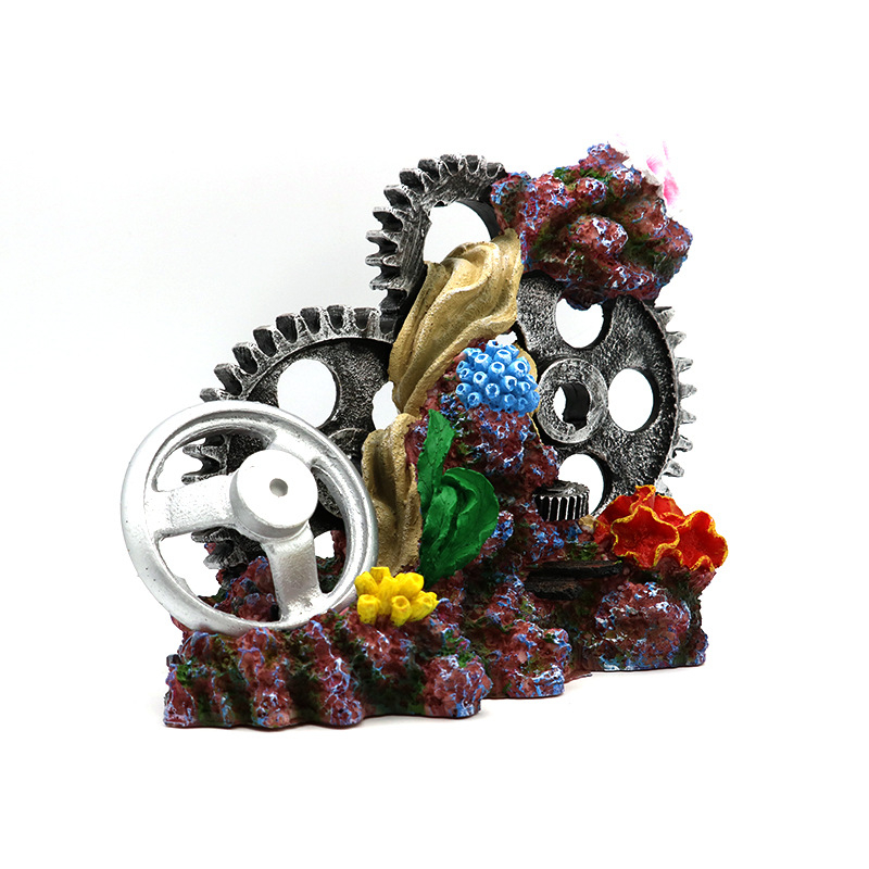 Sculptură decorativă pentru acvariu – rășină ecologică, origine Guangdong, pentru peisaj de acvariu, stil oceanic, brand Linger Pet