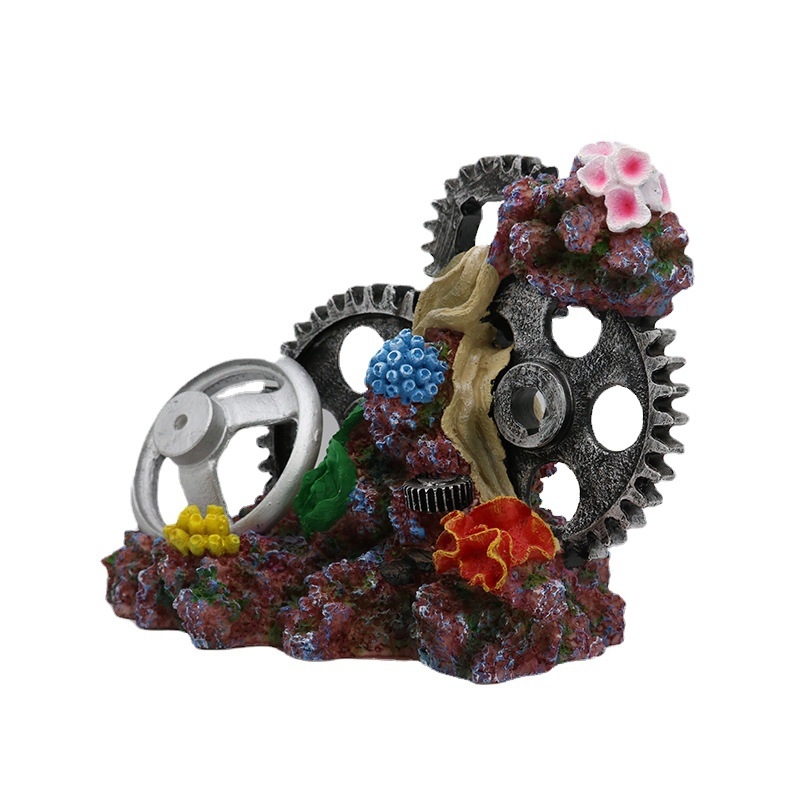 Sculptură decorativă pentru acvariu – rășină ecologică, origine Guangdong, pentru peisaj de acvariu, stil oceanic, brand Linger Pet