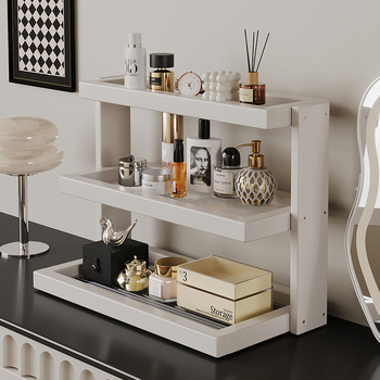 Raft de depozitare pentru cești și seturi de ceai – bambus, 3 niveluri, multifuncțional, montaj pe birou, potrivit pentru bucătărie, baie și sufragerie.