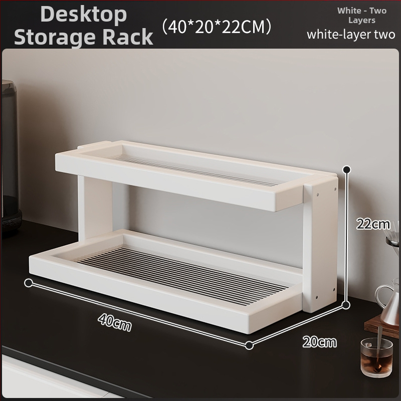 Raft de depozitare pentru cești și seturi de ceai – bambus, 3 niveluri, multifuncțional, montaj pe birou, potrivit pentru bucătărie, baie și sufragerie.