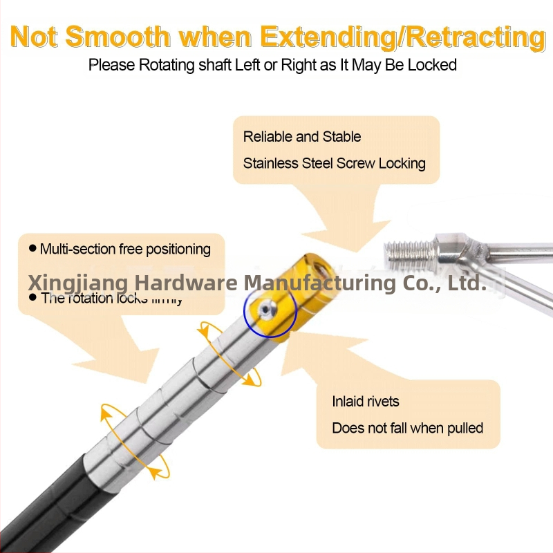 Регулируема телескопична висяща кука от неръждаема стомана; многоетапна конструкция, плавна работа и лесно заключване; универсална употреба; тегло 256 g; марка Star Craftsman.