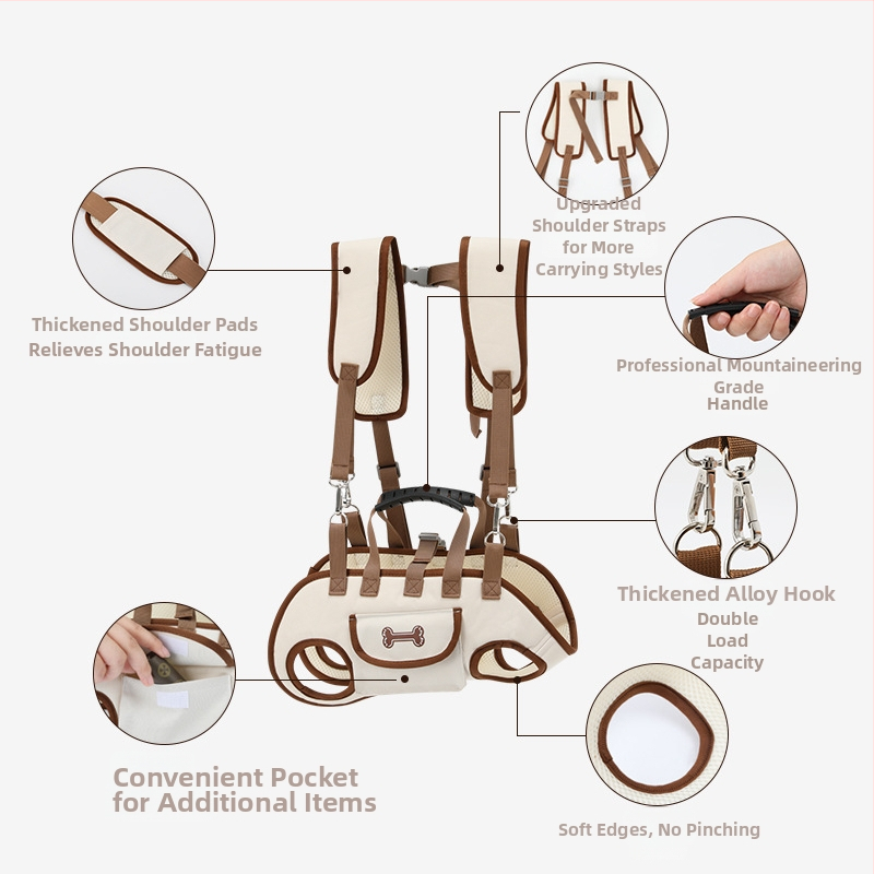Чанта за разходка на домашни любимци с презрамка през гърдите — Oxford, солиден модел, произход Zhejiang, твърдост средна до мека