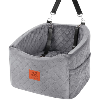 Μαξιλάρι καθίσματος αυτοκινήτου για σκύλους — βελούδινο, πλένεται, αφαιρούμενο, μάρκα Fushang