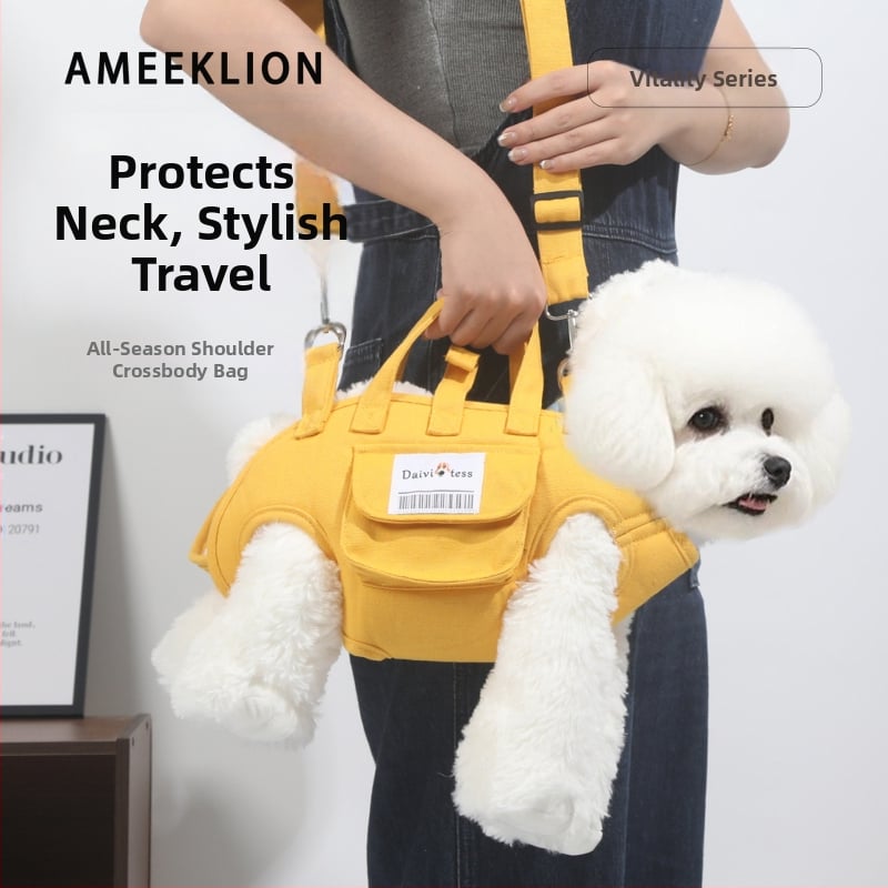 Kanvas mājdzīvnieku soma ar crossbody dizainu, nav importēta, bez IP atļaujas