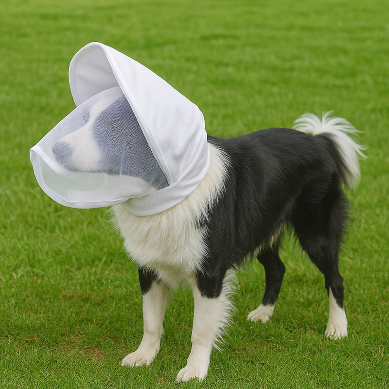 Μούζλε για σκύλους από νάιλον, κάλυμμα κεφαλής – προστασία από δαγκώματα και τσιμπήματα εντόμων