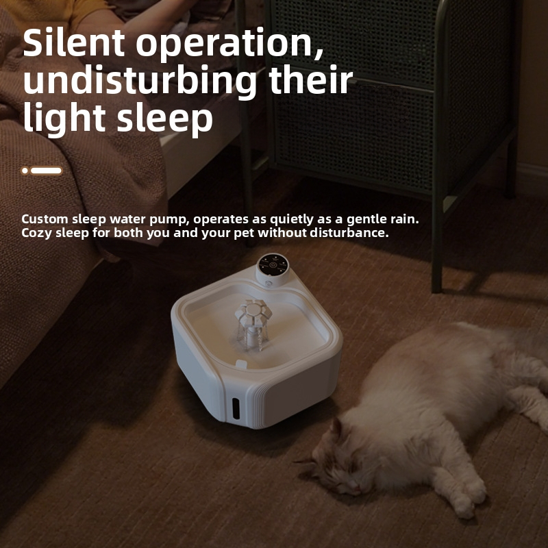 Безжичен воден фонтан за домашни любимци — CW-02, сензорен цикъл, демонтиран дизайн, тегло 896 g, подходящ за кучета и котки, включва филтър