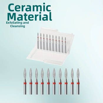 Cap de șlefuit unghii cu diamant și nisip – set de 10 piese, pre-tratament în stil rus