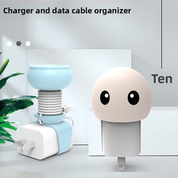 Silikono karikatūrinis kabelių organizatorius įkrovikliams