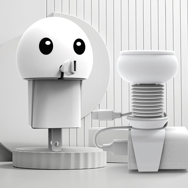 Silikono karikatūrinis kabelių organizatorius įkrovikliams