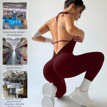 Γυναικείο κορμάκι γιόγκα με πλάτη με λουριά, twist σχέδιο, ψηλή μέση για ανύψωση, νάιλον 92%/spandex 8%, φθινόπωρο 2025