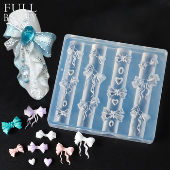 Șablon din silicon pentru unghii – design 3D cu funda în stil balet, bijuterii pentru unghii, 47,5–55 g, Full Beauty