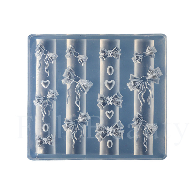 Șablon din silicon pentru unghii – design 3D cu funda în stil balet, bijuterii pentru unghii, 47,5–55 g, Full Beauty