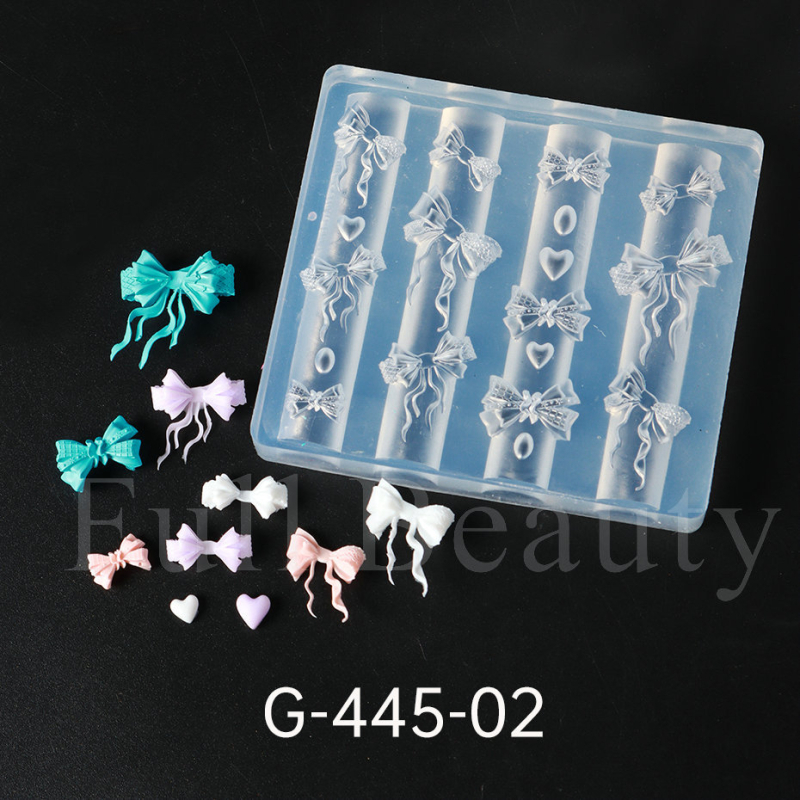 Șablon din silicon pentru unghii – design 3D cu funda în stil balet, bijuterii pentru unghii, 47,5–55 g, Full Beauty