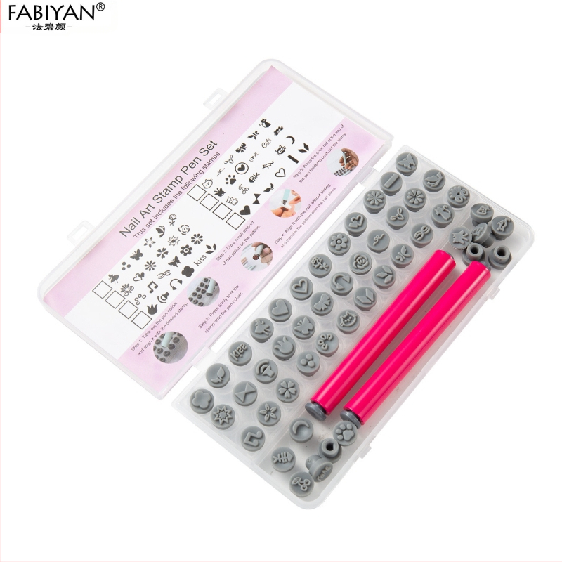 Sada razítek na nechty s 48 vymeniteľnými silikónovými hlavami s motívmi motýľov a kvetov; Materiál: plast; Netto hmotnosť 75–80 g