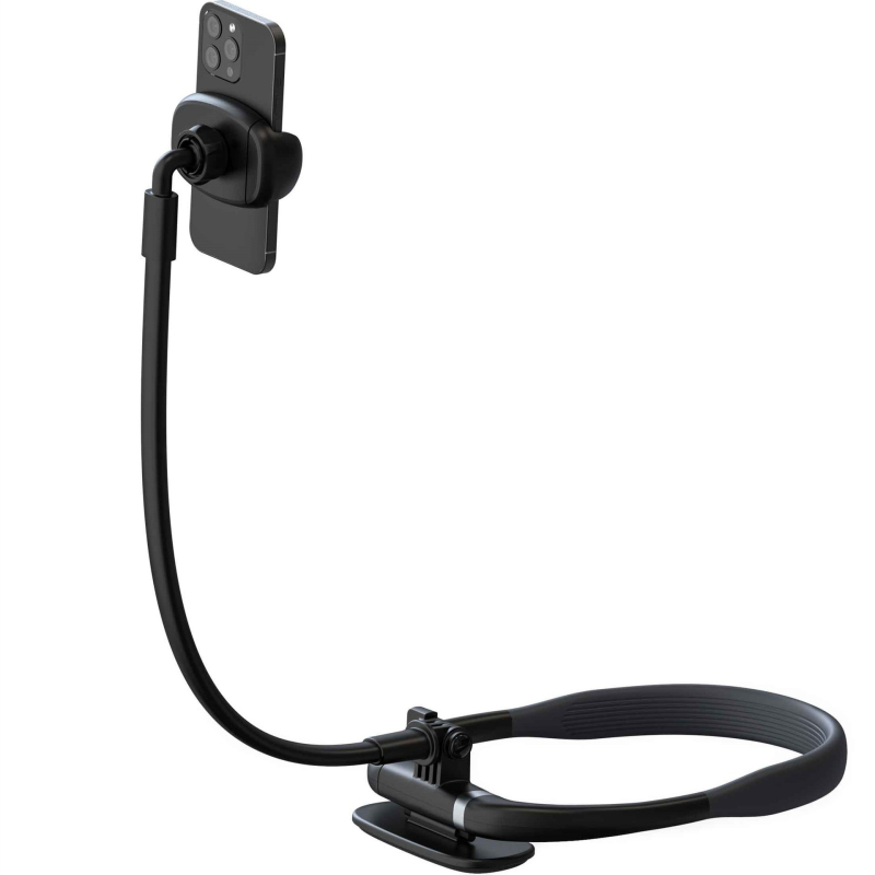 Lazy bracket Suport pentru telefon cu prindere la gât – pentru noptieră și birou, suport din plastic flexibil