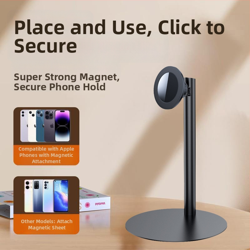 Desktop držiak na telefón – magnetický; MagSafe kompatibilný; železná konštrukcia; univerzálny