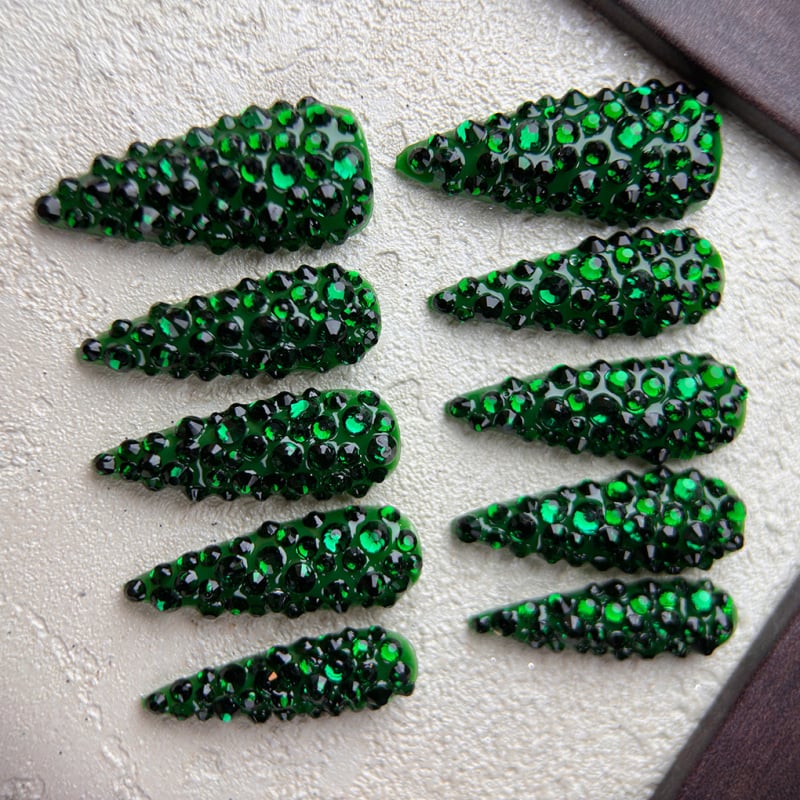 K9 stiklo nagų galiukai, pilni deimantai, vandens lašo formos ilgas galiukas, Y2K prabanga, LNnail, kilmė Hunan