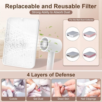 Συσκευή συλλογής σκόνης νυχιών MS-503, φορητή, ήσυχη λειτουργία, 1017 g καθαρό βάρος