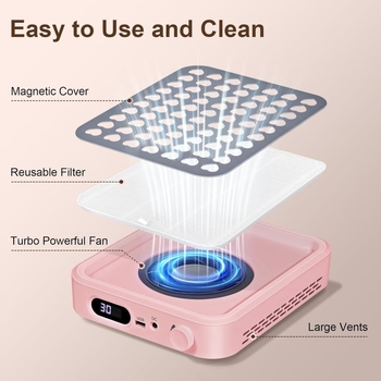 Συσκευή συλλογής σκόνης νυχιών MS-503, φορητή, ήσυχη λειτουργία, 1017 g καθαρό βάρος