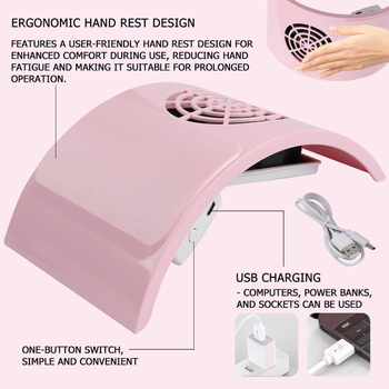 Συσκευή εξαγωγής σκόνης νυχιών, μοντέλο 858-M5, TFSCLOIN, Υλικό: Πλαστικό + Ανοξείδωτο ατσάλι, Χωρητικότητα: 360