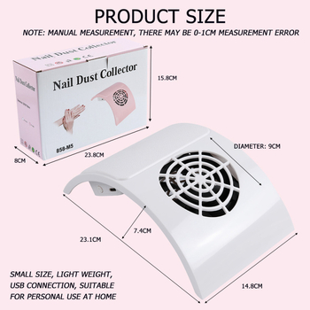 Συσκευή εξαγωγής σκόνης νυχιών, μοντέλο 858-M5, TFSCLOIN, Υλικό: Πλαστικό + Ανοξείδωτο ατσάλι, Χωρητικότητα: 360