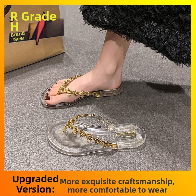 Moteriški minimalistiniai sandalai su PU viršumi, guminiu padu, lengvi, neslystantys, plokščias kulnas