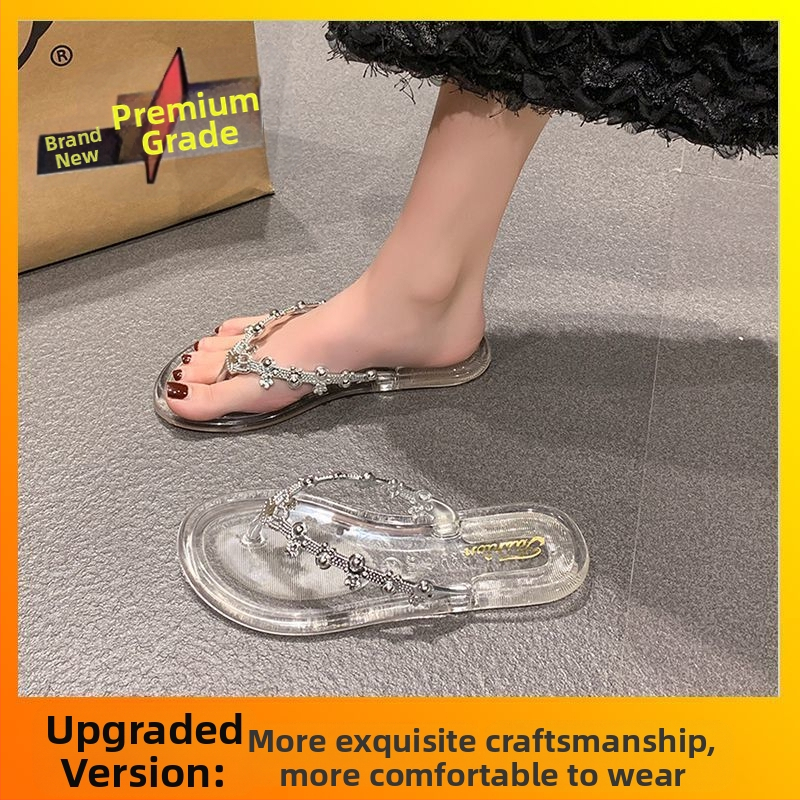 Moteriški minimalistiniai sandalai su PU viršumi, guminiu padu, lengvi, neslystantys, plokščias kulnas