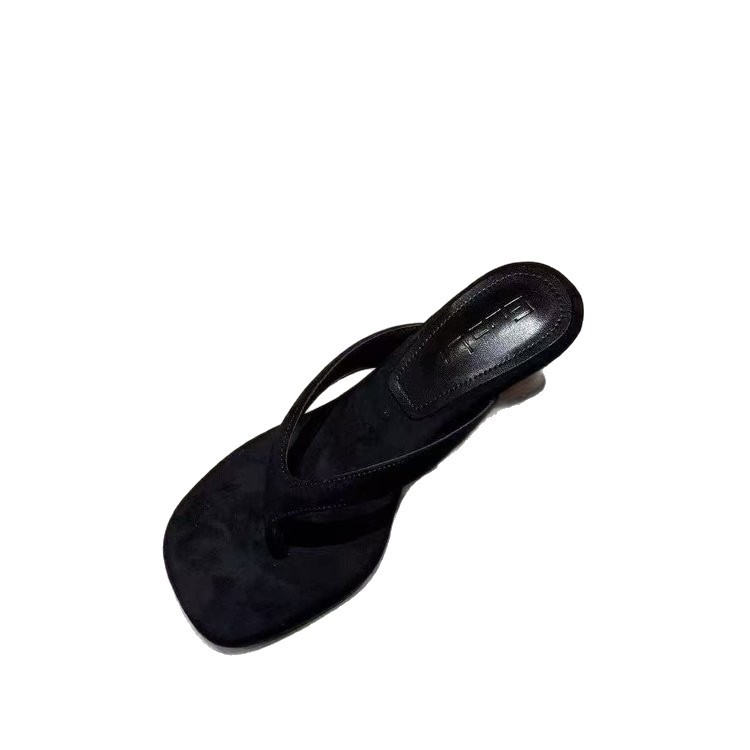 Ženske thong sandale s mrežastim stražnjim remenom, gornji dio od mikrovlakana, klinasti potplat, gumena potplata