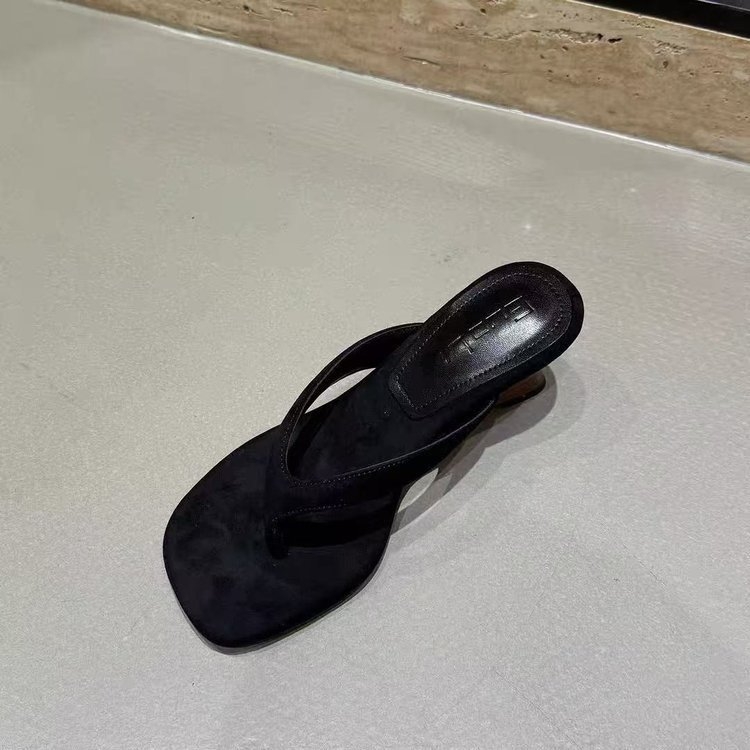 Ženske thong sandale s mrežastim stražnjim remenom, gornji dio od mikrovlakana, klinasti potplat, gumena potplata