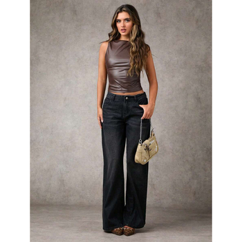 Moteriški plisuoti sijonai Slim-Fit – medvilnės-linų audinys, 2023 vasara, lengvas verslo stilius