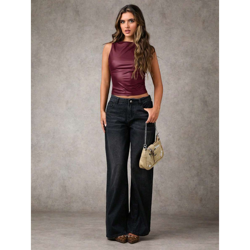 Moteriški plisuoti sijonai Slim-Fit – medvilnės-linų audinys, 2023 vasara, lengvas verslo stilius